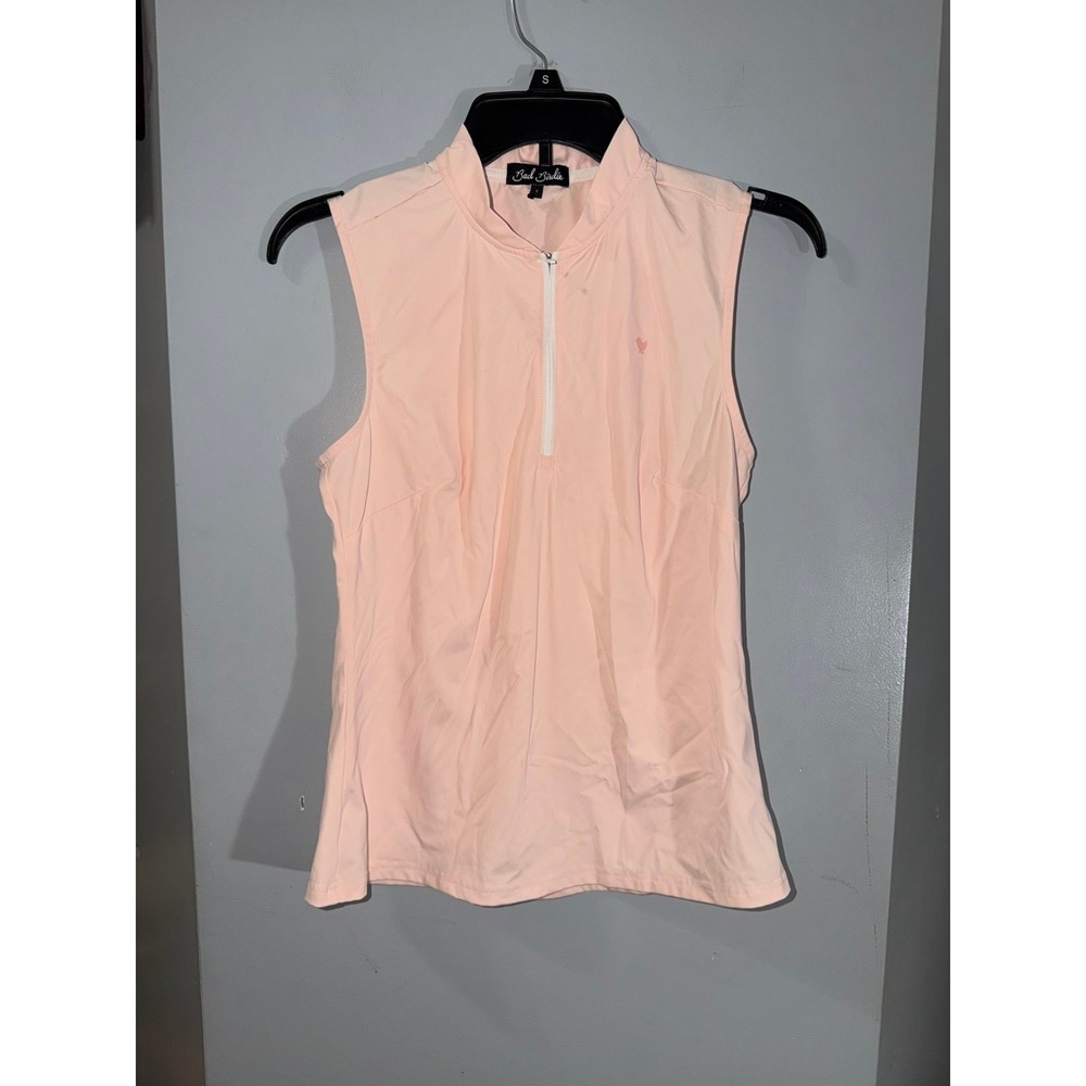 Bad Birdie Rose Quartz Women's Polo featuring a 1/4 zip blade collar small